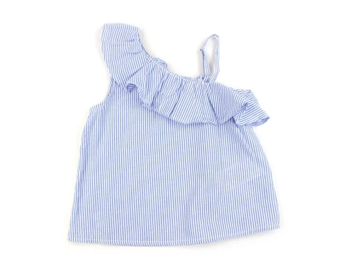 Kids ONLY cloud dancer/clear sky stribet one-shoulder top